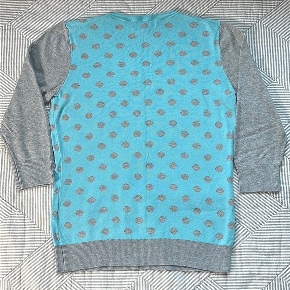 Women's Banana Republic Blue and Gray Polka Dot Sweater - Picture 4 of 4